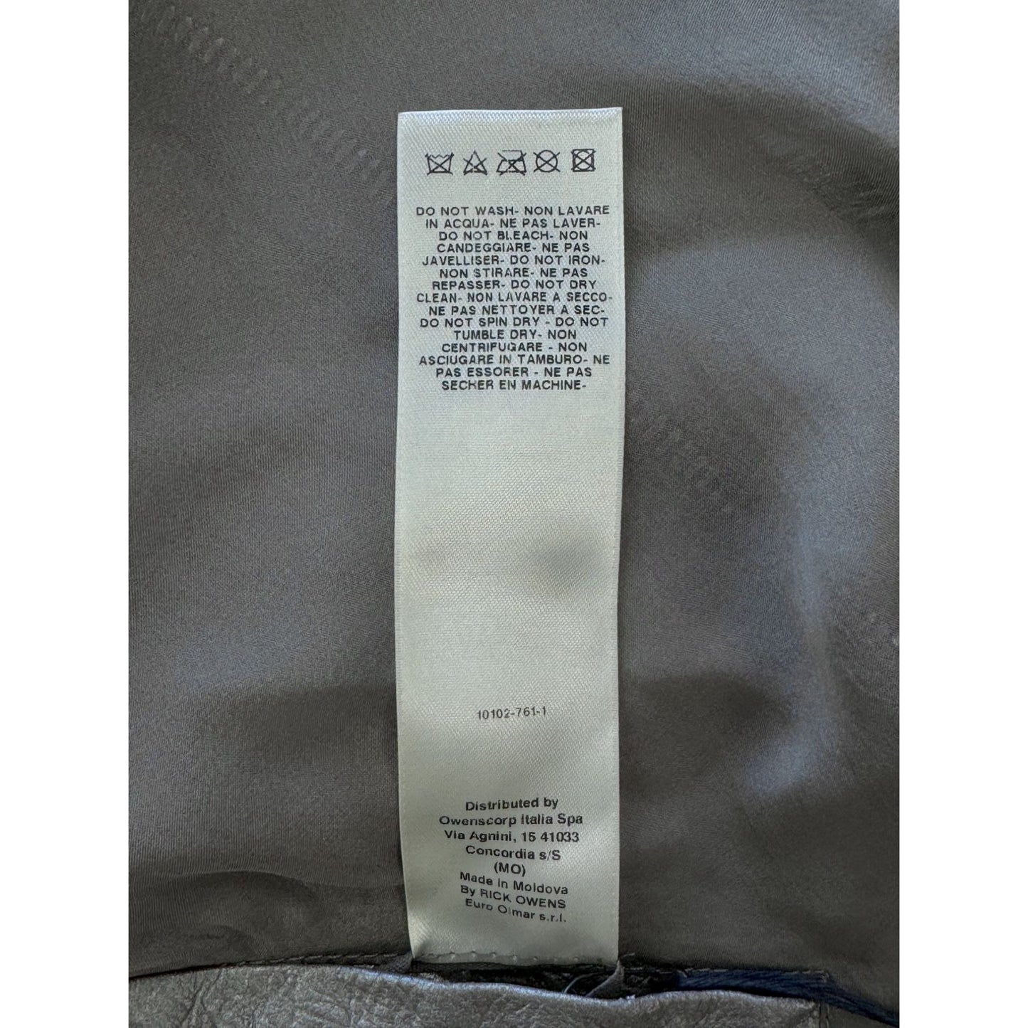 Rick Owens S/S18 'DIRT' Warm Silver Cowl Neck Biker Jacket