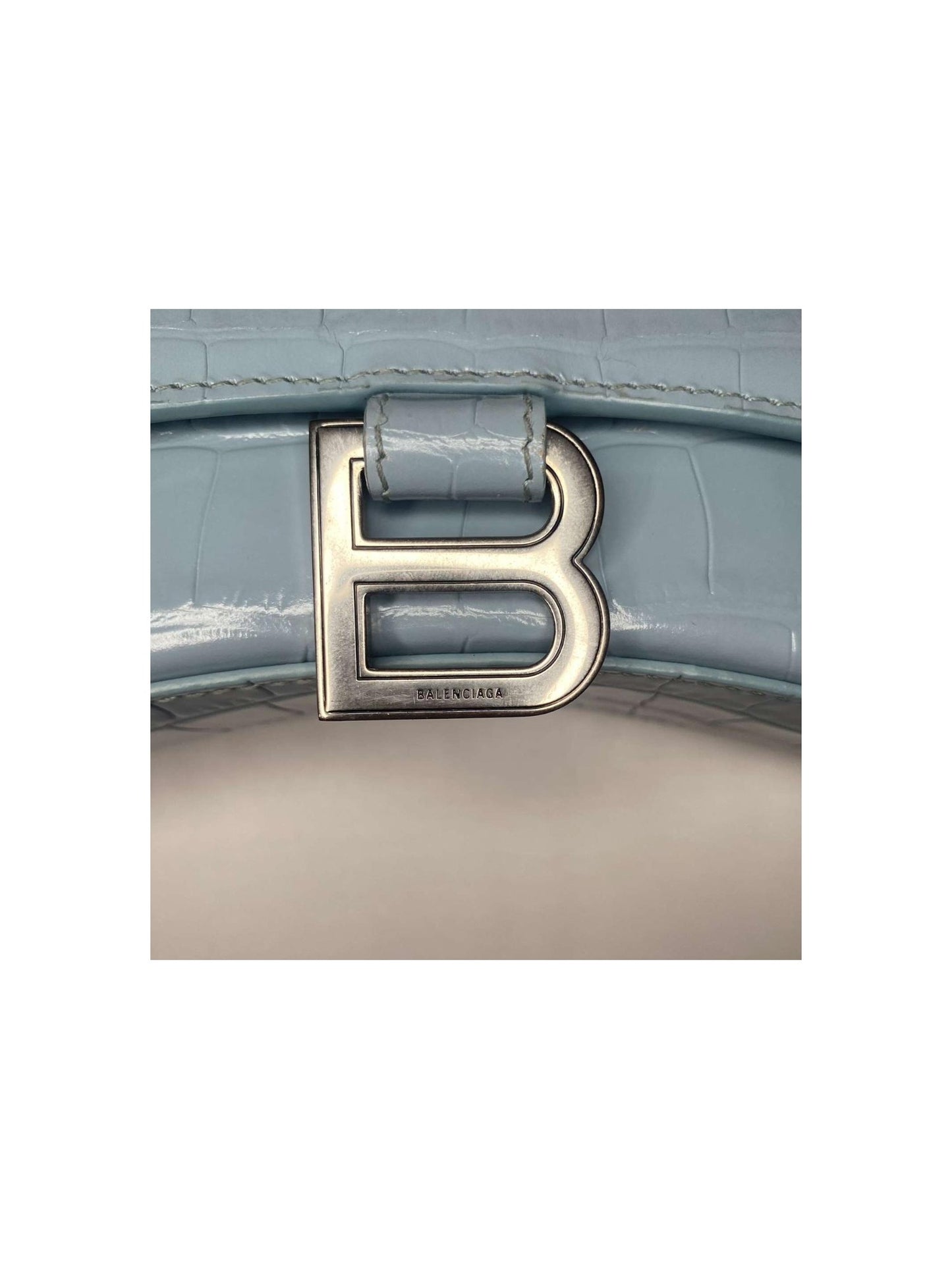 Balenciaga Hourglass Crocodile Embossed XS Handbag