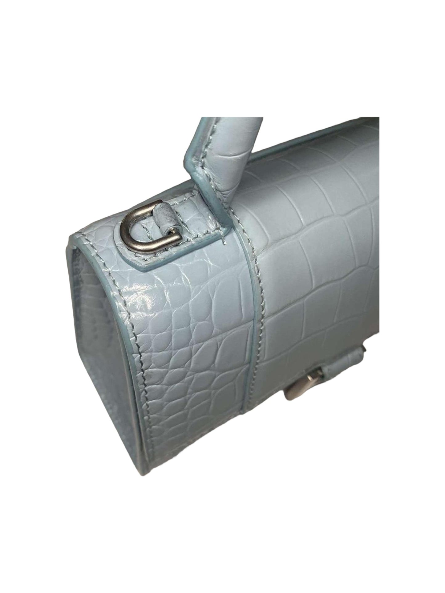 Balenciaga Hourglass Crocodile Embossed XS Handbag