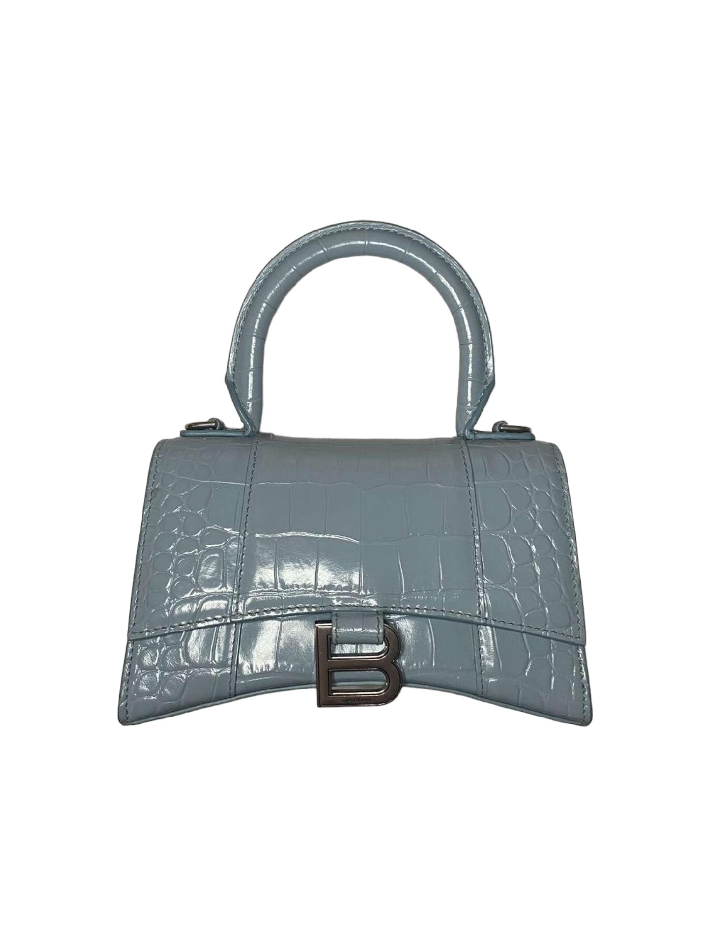 Balenciaga Hourglass Crocodile Embossed XS Handbag