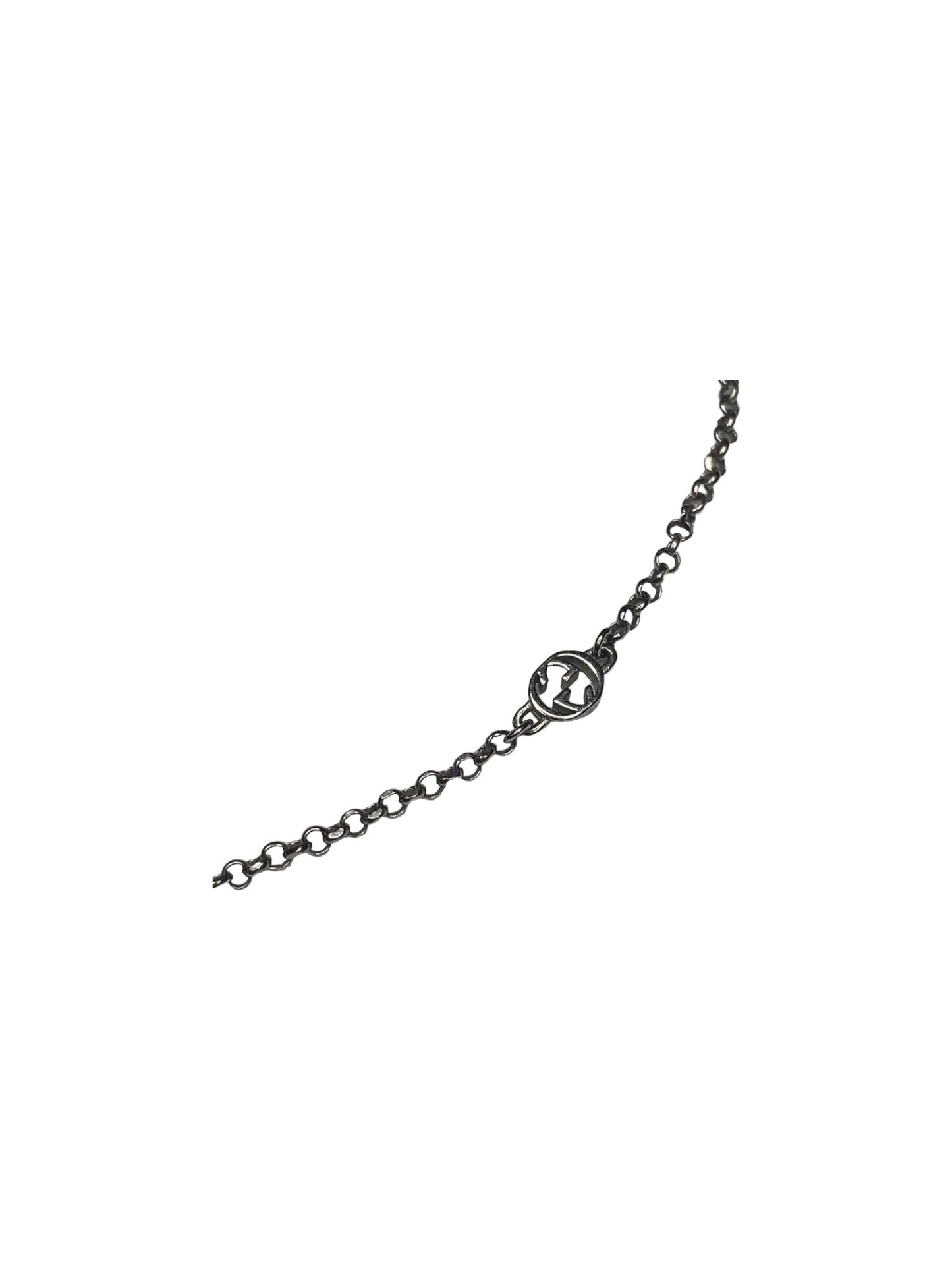 Gucci Sterling Silver Heart Pendant Bracelet