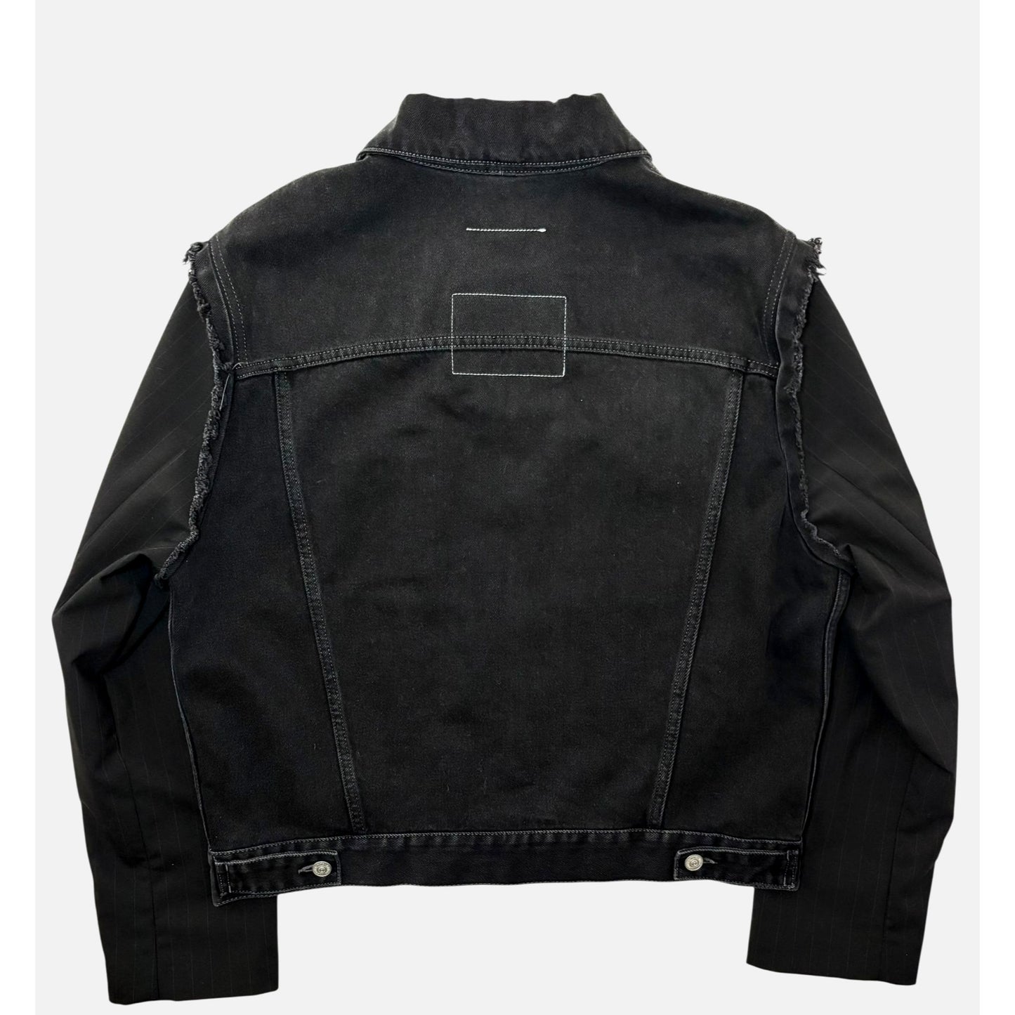 Maison Margiela MM6 Black Frayed Denim Jacket
