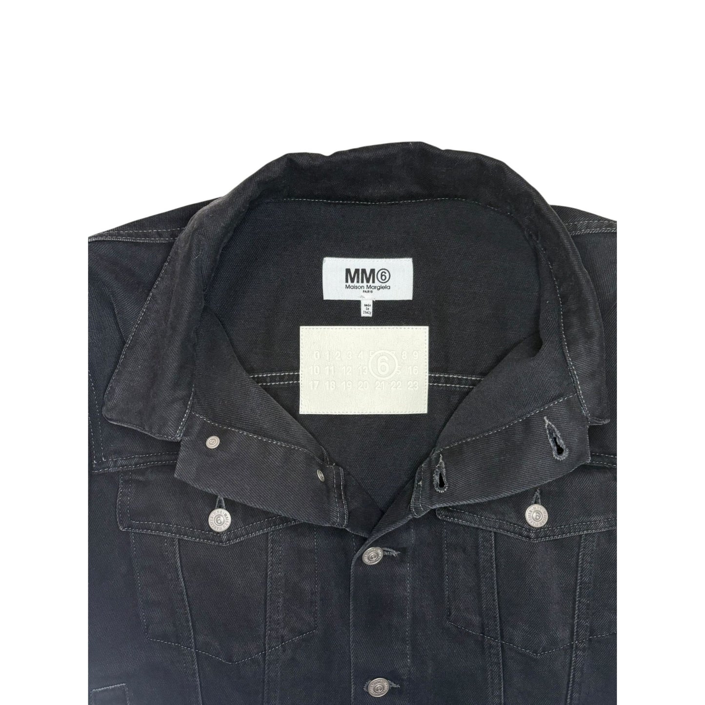 Maison Margiela MM6 Black Frayed Denim Jacket