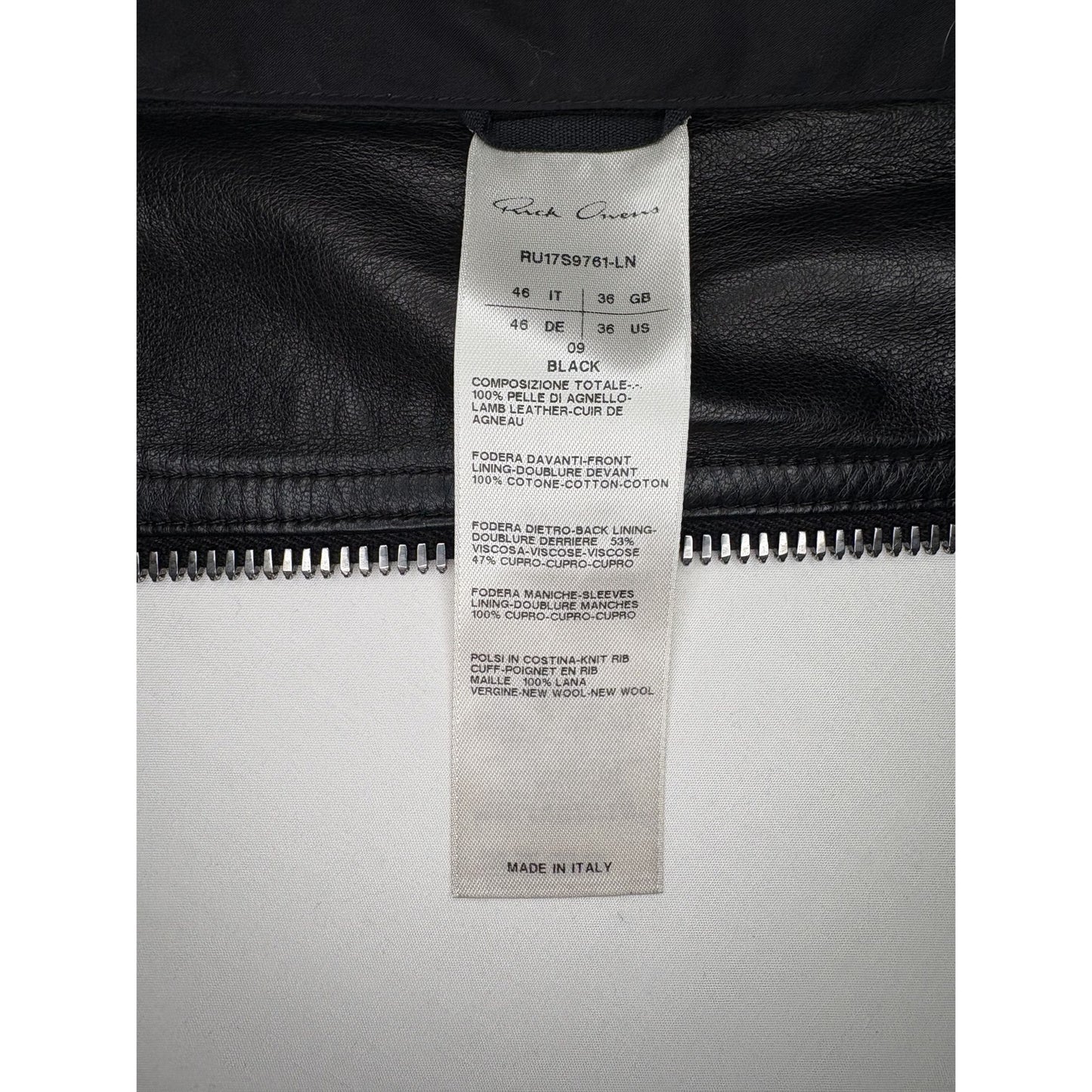 Rick Owens Intarsia Lamb Leather Jacket