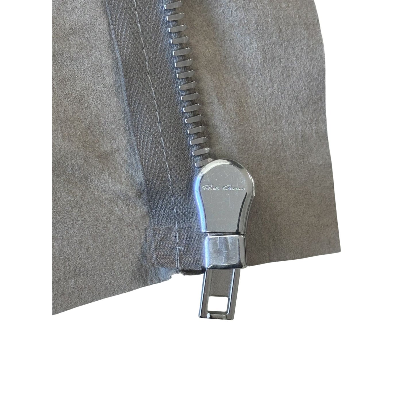 Rick Owens S/S18 'DIRT' Warm Silver Cowl Neck Biker Jacket