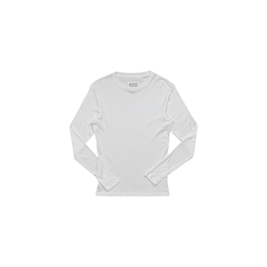 ♚ Maison Margiela White Ribbed Cotton Long Sleeve ♚