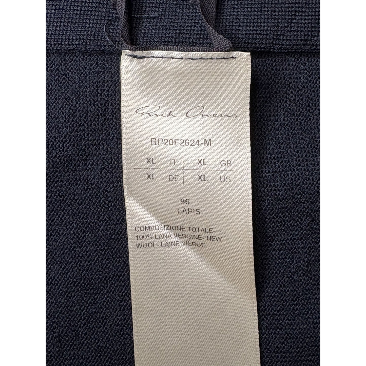 Rick Owens FW20 Mainline 'Performa' Wool Sweater
