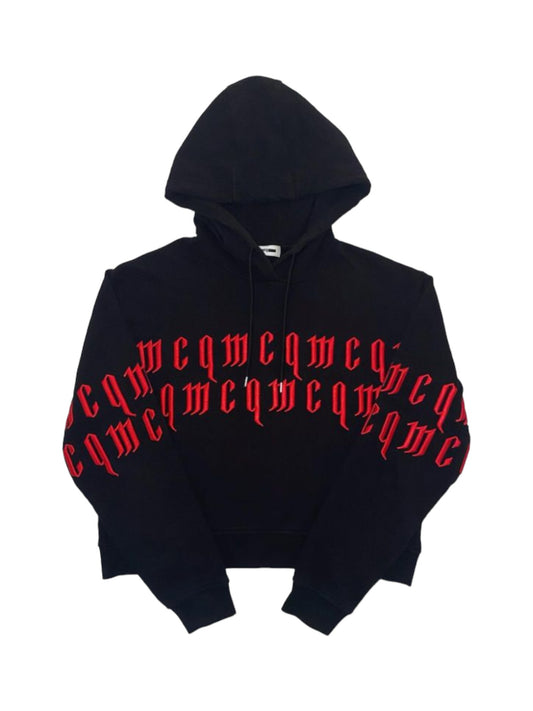 Alexander Mcqueen “Gothic Logo Crop Hoodie”