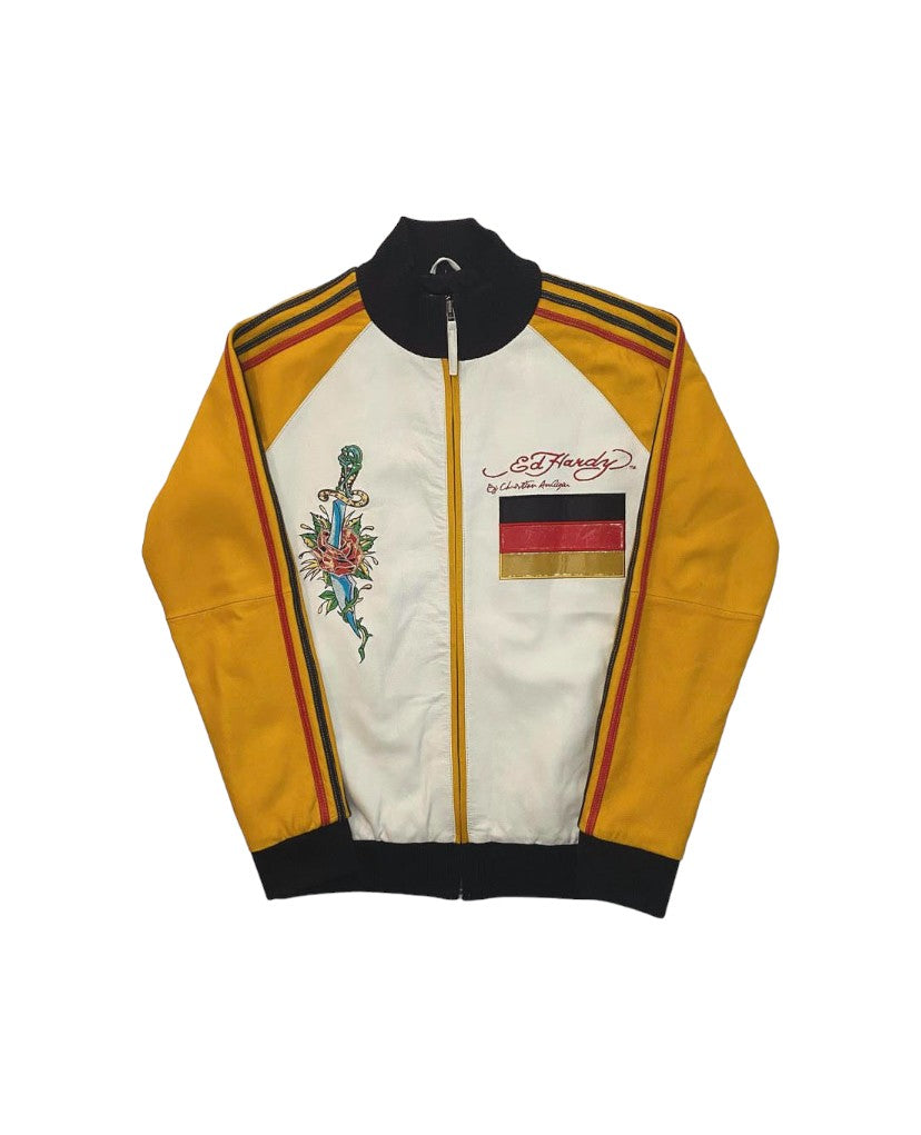 Ed Hardy German "Crowned Panther" Leather Jacket