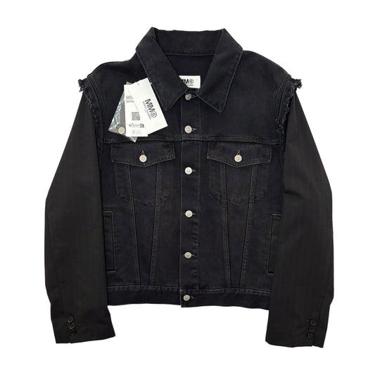 Maison Margiela MM6 Black Frayed Denim Jacket