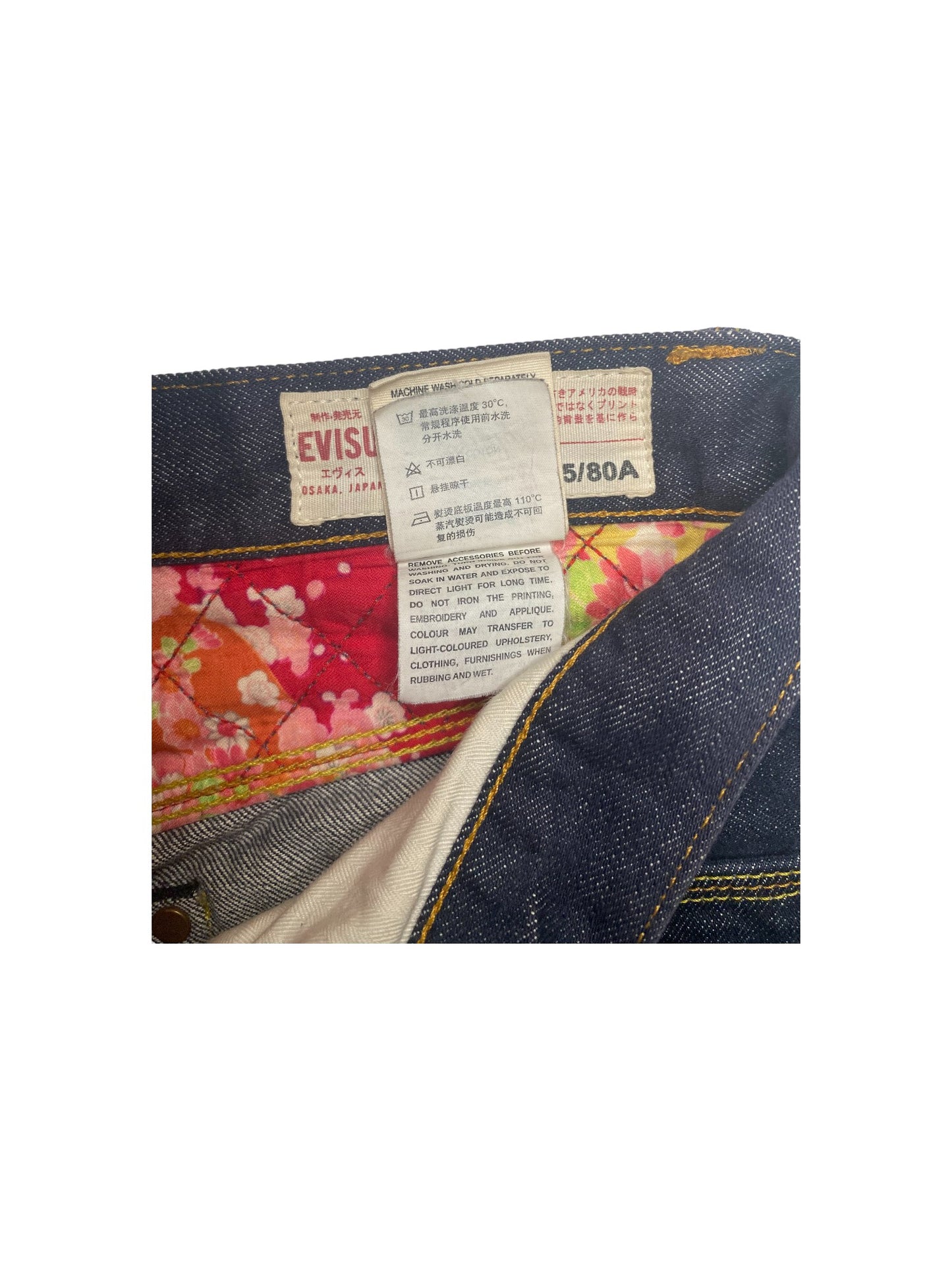 Evisu Floral Silk Jeans