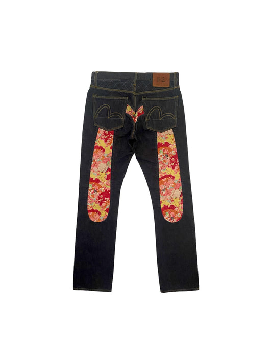 Evisu Floral Silk Jeans