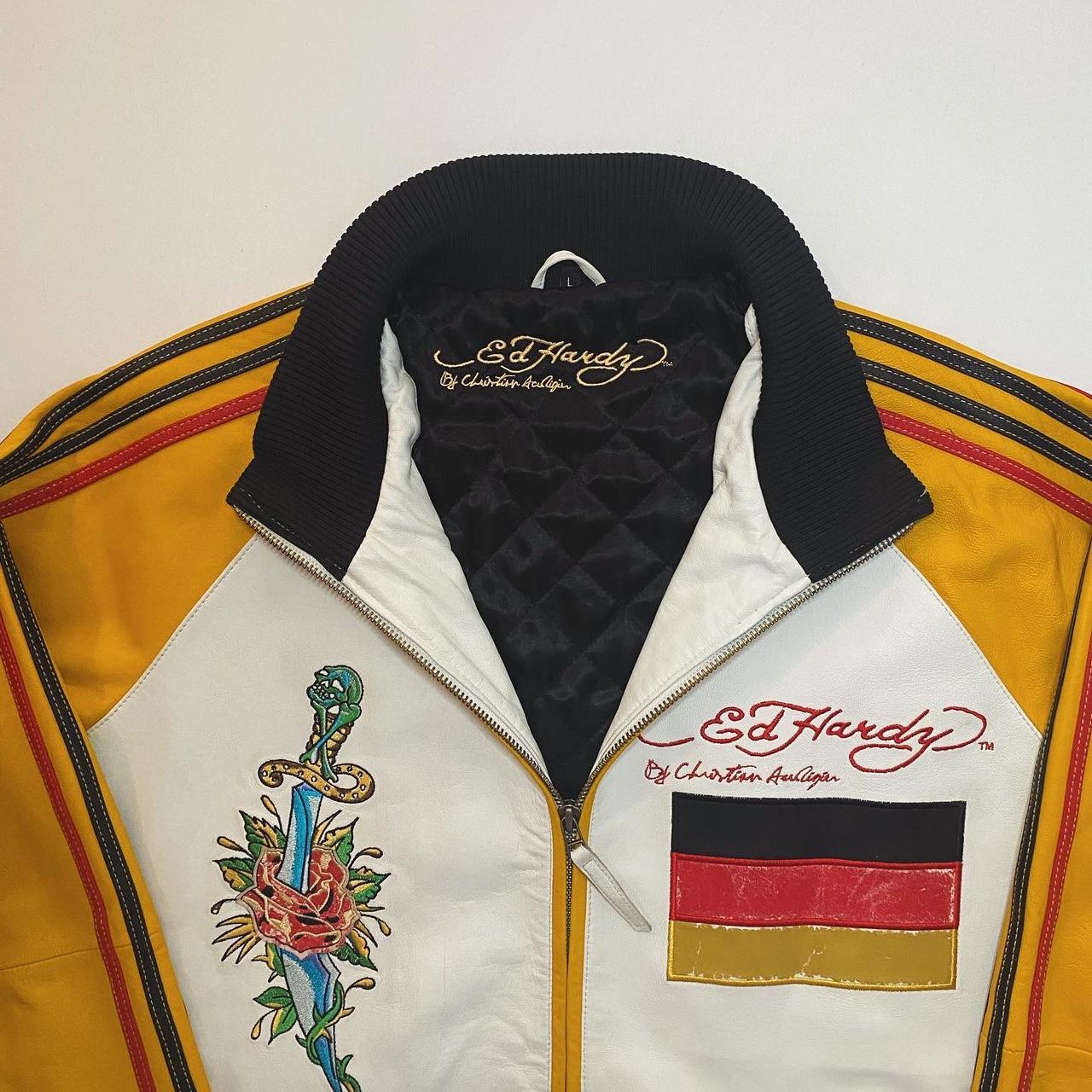 Ed Hardy German "Crowned Panther" Leather Jacket