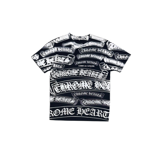 ♚ Comme des Garçons x Chrome Hearts Paint Logo Printed T-Shirt♚
