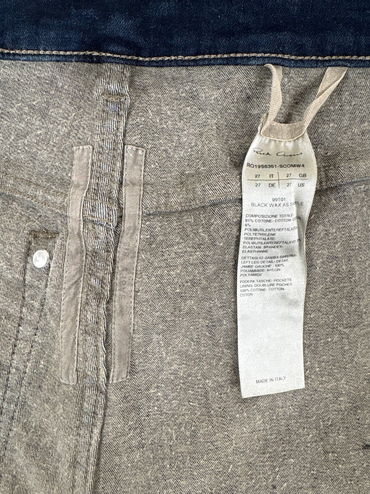 Rick Owens Mainline Sample Waxed Denim Skirt