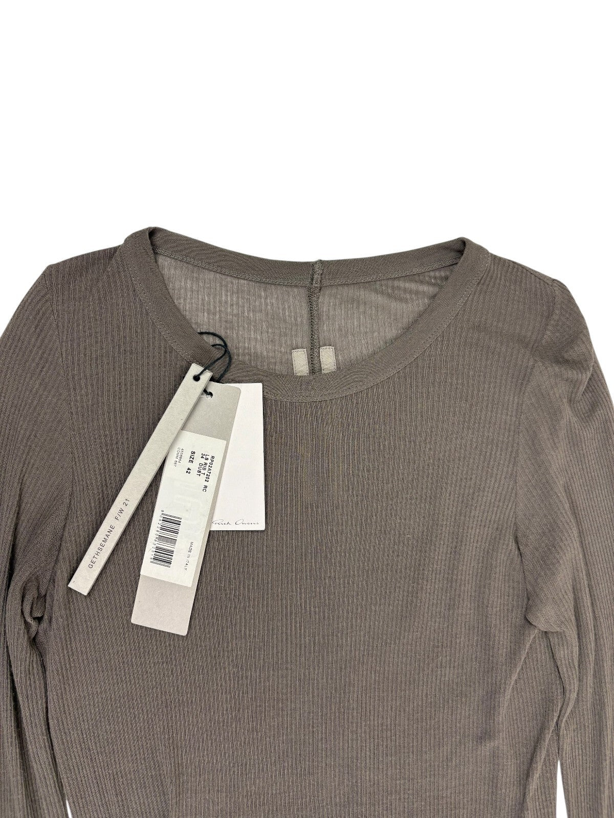 Rick Owens FW21 Dust Ribbed Longsleeve