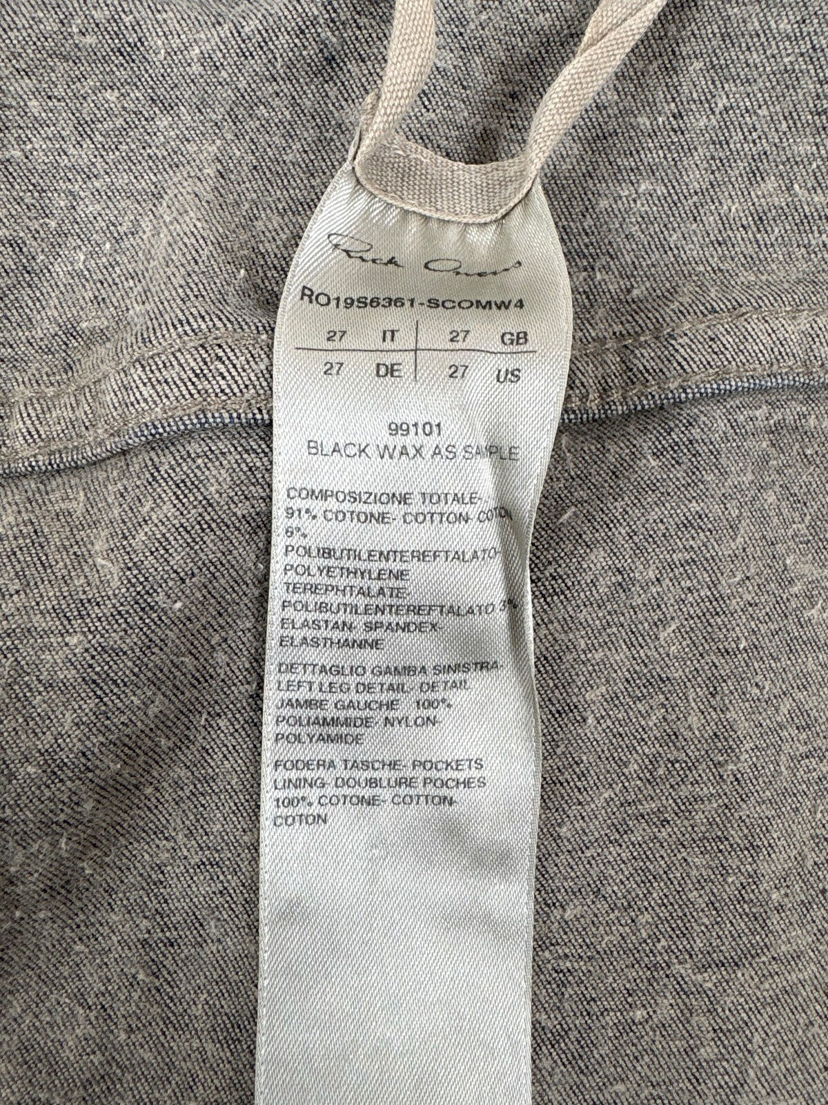 Rick Owens Mainline Sample Waxed Denim Skirt