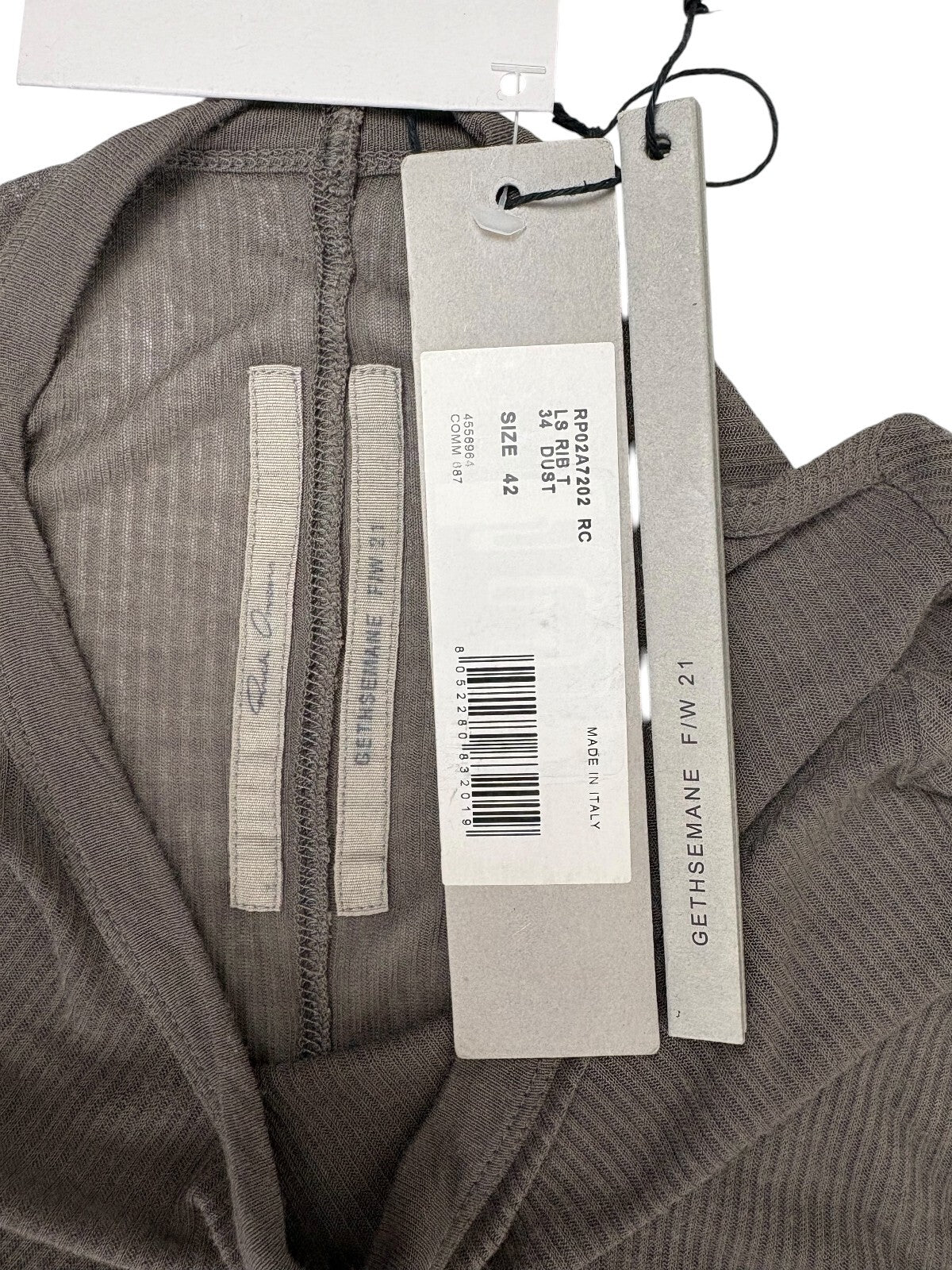 Rick Owens FW21 Dust Ribbed Longsleeve