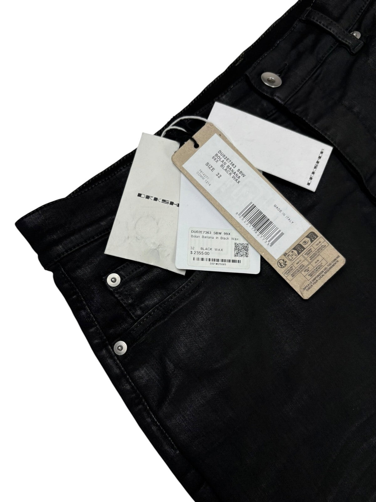 Rick Owens DRKSHDW Black Waxed Banana Bolan