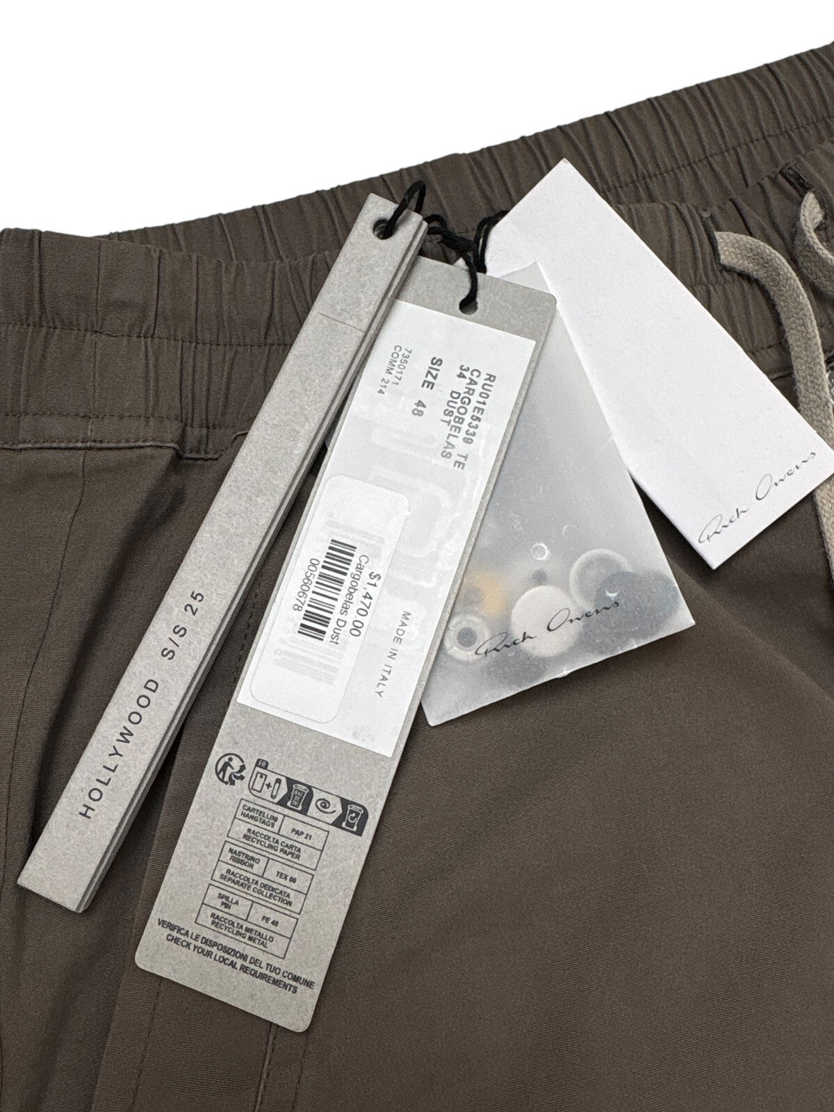 Rick Owens SS25 Hollywood Dust Cargobela