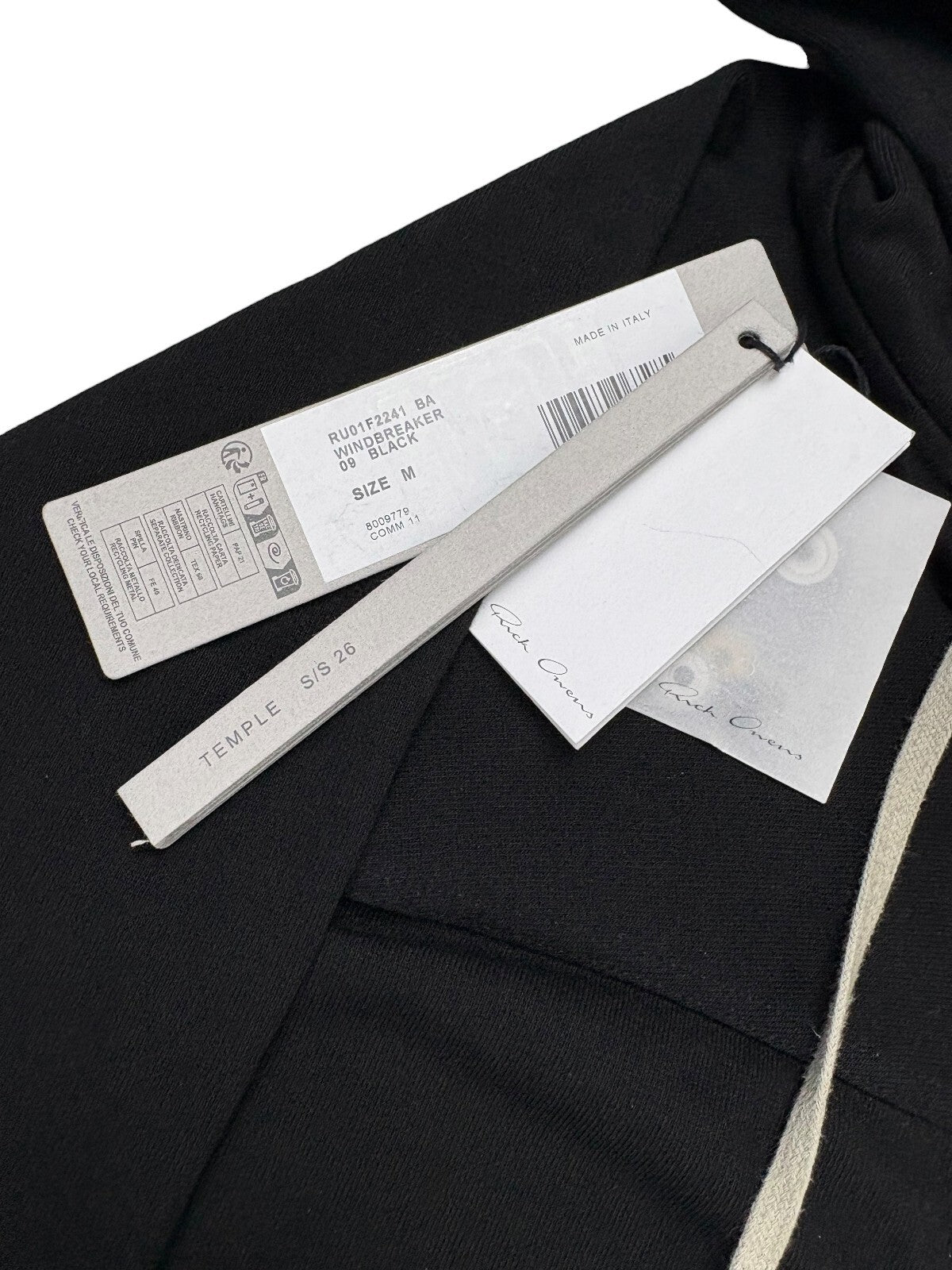Rick Owens SS26 'Temple' Mainline Windbreaker