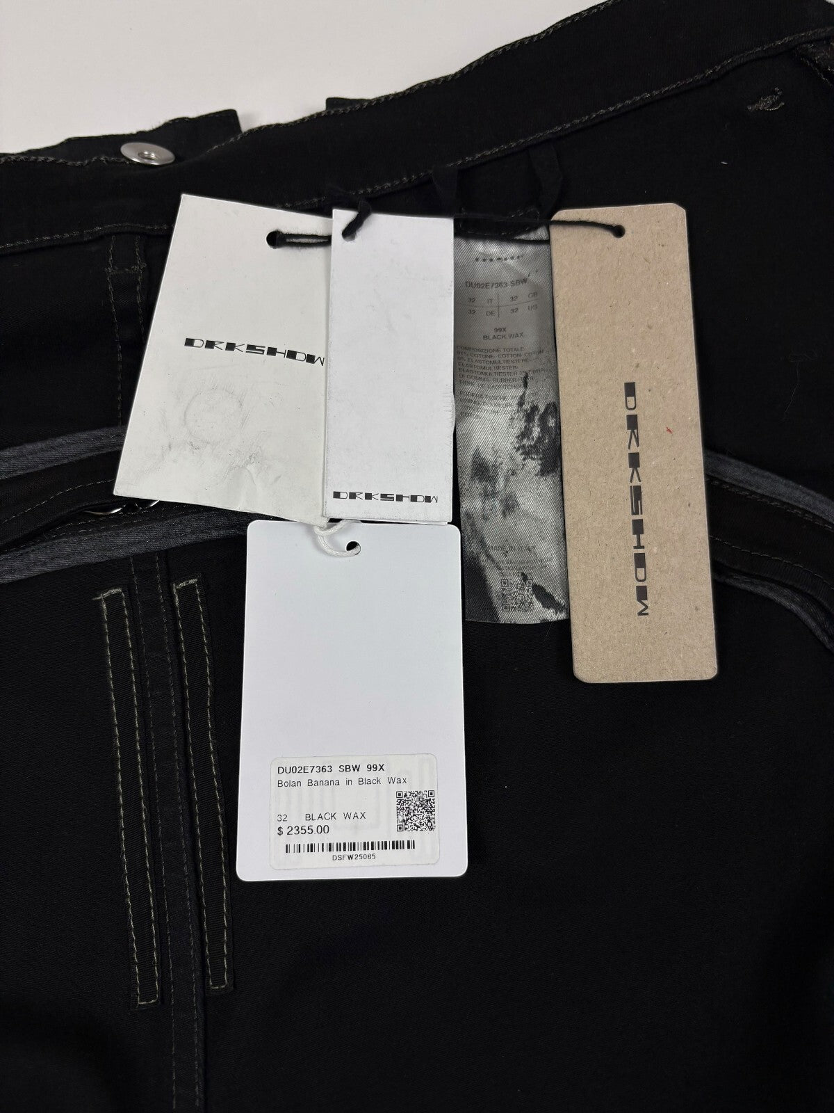 Rick Owens DRKSHDW Black Waxed Banana Bolan
