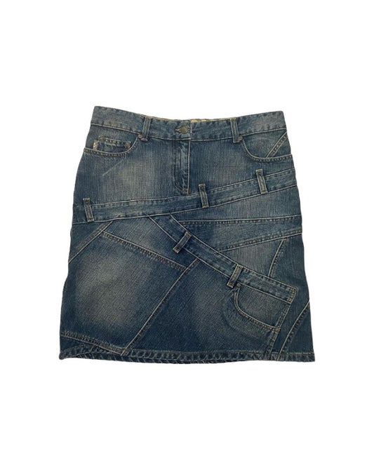 Burberry London Reworked Denim Skirt