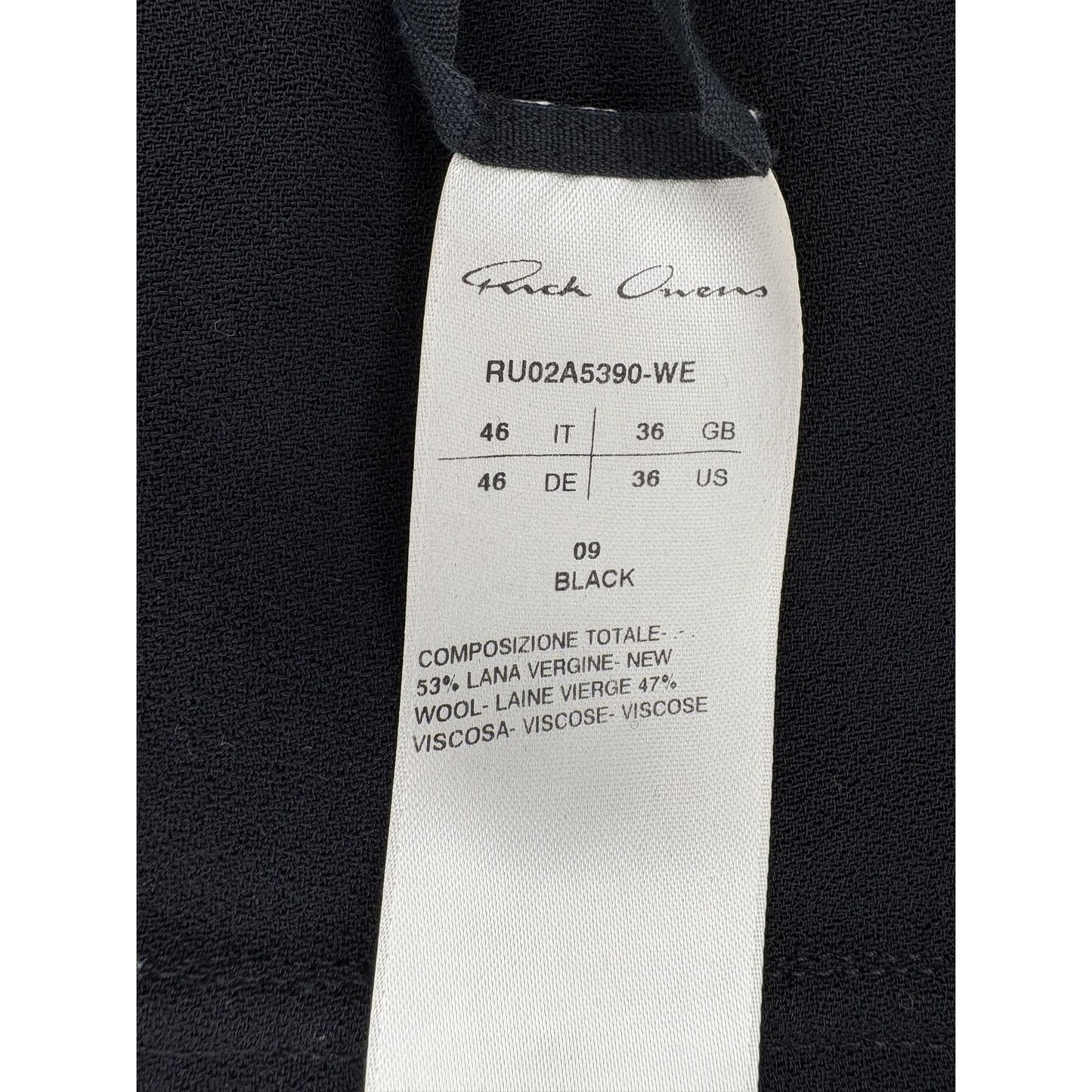 Rick Owens Gethsemane AW21 Tailored Wool Trousers