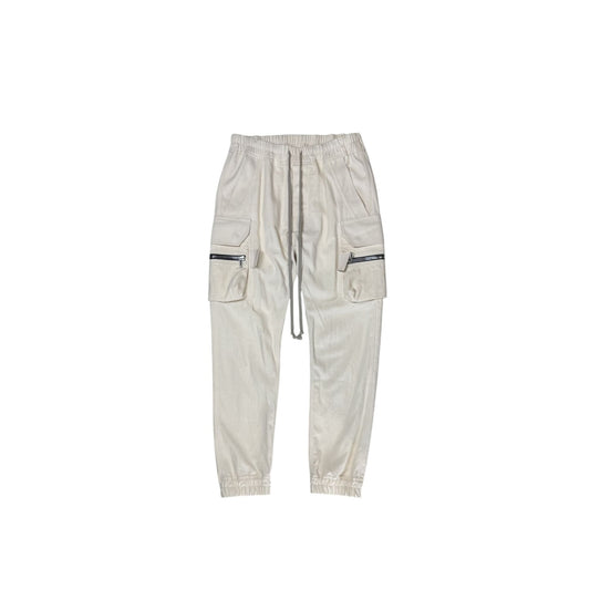 ♚ Rick Owens Sample 'Fog' SS22 Natural Cotton Cargo Joggers BNWT ♚