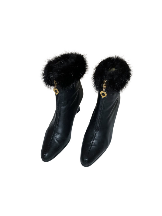 Yves Saint Laurent 90’s Mink Fur Ankle Boots