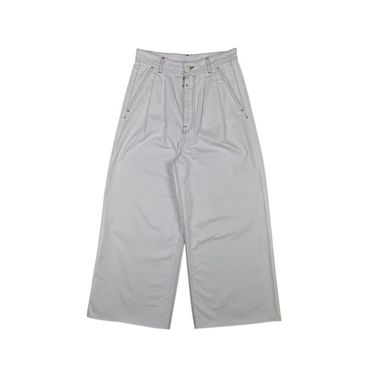 ♚ Maison Margiela Six Black Stitch White Jeans ♚